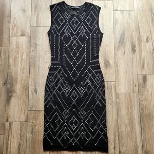 RVN Dress Black Silver Sparkly Body Con M